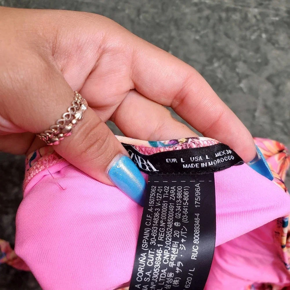 Zara Pink Floral One-Piece Swimsuit - Picture 8 of 9